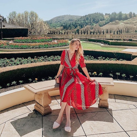 NWOT H&M V-neck Chiffon Dress - Picture 1 of 5